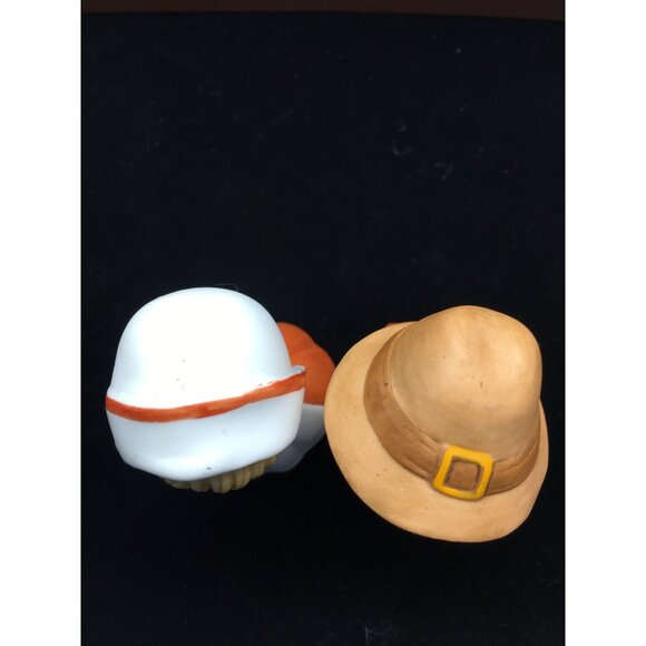 Vtg Lefton China Pilgrims Girl & Boy Praying Figurines Thanksgiving Painted 1984 - Picture 10 of 15